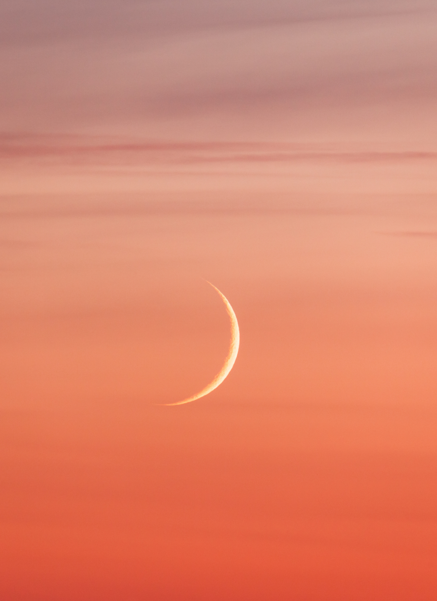 Blushing Moonrise – Crescent Moon in Peach Skies Paint by Numbers Kit