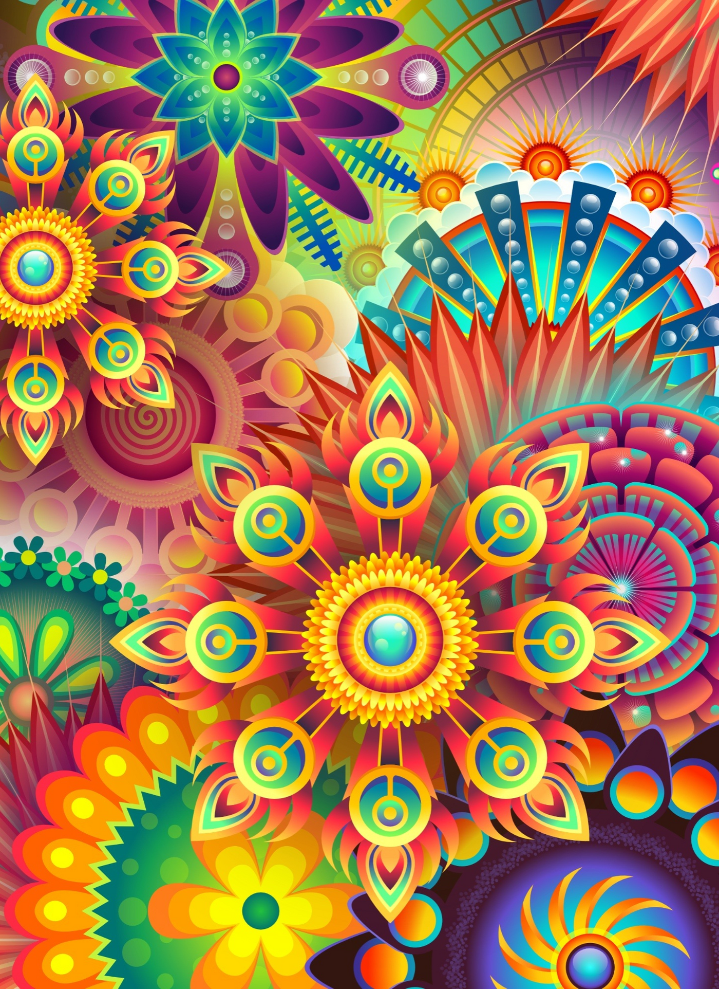 Radiant Floral Burst - Paint by Numbers
