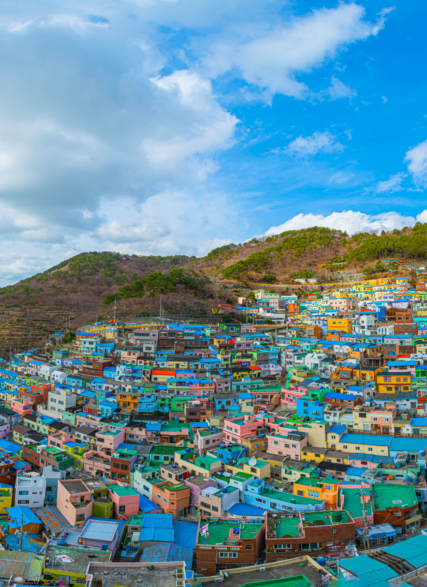Vibrant Hillside Village - Paint by Numbers